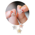 Korean Fashion Zircon Snowflake Stud Earrings Full Rhinestone Star Christmas Ear Jewelry view 3