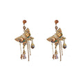 Alloy Silver Needle Butterfly Crystal Tassel Drop Earrings Boho Light Luxury Fashion OL Jewelry view 5