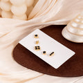 Elegant Korean Style Black Rhinestone Geometric Diamond Flower Gold Alloy Mismatched Stud Set Earrings view 3