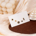 Elegant Korean Style Black Rhinestone Geometric Diamond Flower Gold Alloy Mismatched Stud Set Earrings view 2