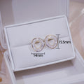 Light Luxury Irregular Geometric Round Zircon Stud Earrings Simple Fashion Jewelry view 5