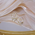 Light Luxury Irregular Geometric Round Zircon Stud Earrings Simple Fashion Jewelry view 4
