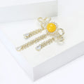 Copper Zircon Palace Tassel Brooch Pin For Elegant Apparel view 3