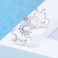 Sunflower Faux Pearl Ear Clips For Women, Delicate Zircon Stud Earrings Celebrity Style view 3