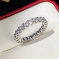 Light Luxury Full Eternity Zircon Women's Ring White Gold Plated Versatile Finger Ring view 6