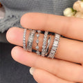 Light Luxury Full Eternity Zircon Women's Ring White Gold Plated Versatile Finger Ring view 3