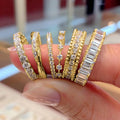 Light Luxury Full Eternity Zircon Women's Ring White Gold Plated Versatile Finger Ring view 2
