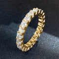 Light Luxury Full Eternity Zircon Women's Ring White Gold Plated Versatile Finger Ring view 7
