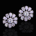 Snowflake Stud Earrings With Sparkling Teardrop Flower Zircon, Crystal Elegant Earrings For Women view 2
