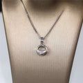 Korean Minimalist Half Round Clear Spring Zircon Pendant Necklace For Women, Fresh Jewelry view 2