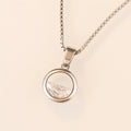 Korean Minimalist Half Round Clear Spring Zircon Pendant Necklace For Women, Fresh Jewelry view 4