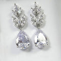 Luxury Pear Shaped Cubic Zirconia Drop Earrings For Bridal Wedding Banquet Jewelry view 2