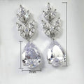 Luxury Pear Shaped Cubic Zirconia Drop Earrings For Bridal Wedding Banquet Jewelry view 4