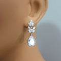 Luxury Pear Shaped Cubic Zirconia Drop Earrings For Bridal Wedding Banquet Jewelry view 3