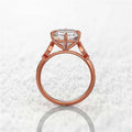 Classic Four Prong Rose Gold Zircon Ring, Romantic Valentine Gift Accessory For Women view 2