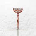 Classic Four Prong Rose Gold Zircon Ring, Romantic Valentine Gift Accessory For Women view 3