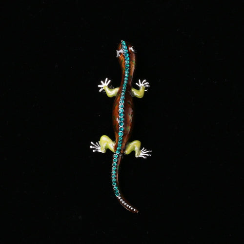 Alloy Enamel Gecko Brooch Pin For Trendy Apparel Decoration