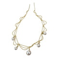 Real Gold Plated Pearl Necklace Korean Fashion OL Round Pendant Collarbone Chain view 5