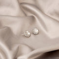Luxury Vintage Oval Crystal Rhinestone Halo Studs Elegant Court Style Alloy Silver Needle Earrings view 4
