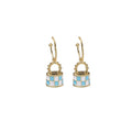 Cute Colorblock Enamel Handbag Pearl Stud Drop Earrings For Women Elegant Alloy Mini Purse Charm Earrings view 5
