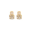 Elegant Geometric Square Purple Enamel Rhinestone Zircon Alloy Stud Drop Earrings view 5