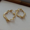 Alloy Striped Twisted Geometric Hoop Earrings Baroque Irregular European Style Fashion Jewelry view 4