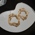 Alloy Striped Twisted Geometric Hoop Earrings Baroque Irregular European Style Fashion Jewelry view 2