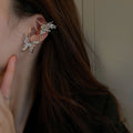 Alloy Rhinestone Pleated Butterfly Clip-on Earrings Statement European American Style view 3