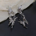 Alloy Rhinestone Pleated Butterfly Clip-on Earrings Statement European American Style view 4