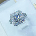 European Luxury Four Prong Inlaid Zircon Square Ring For Wedding Hand Jewelry view 1