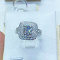 European Luxury Four Prong Inlaid Zircon Square Ring For Wedding Hand Jewelry view 2