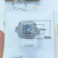 European Luxury Four Prong Inlaid Zircon Square Ring For Wedding Hand Jewelry view 4