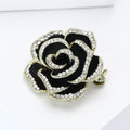 Enamel Alloy Camellia Flower Brooch For Elegant Women Apparel view 2