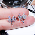 Creative Ballerina Stud Earrings Cute Bow Zircon Earrings For Women Trendy Ear Jewelry view 1