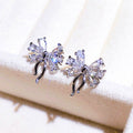 Creative Ballerina Stud Earrings Cute Bow Zircon Earrings For Women Trendy Ear Jewelry view 2