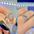 White Gold Plated Copper Zircon Ring For Women, European Vintage Fashion Finger Jewelry view 3