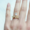 European Crown Ring With Pear Shaped Water Drop Zircon For Women Engagement Jewelry Dropshipping view 4