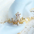 European Crown Ring With Pear Shaped Water Drop Zircon For Women Engagement Jewelry Dropshipping view 3