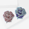 Alloy Rhinestone Rose Brooch Pin For Luxury Lapel Decoration view 4