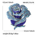 Alloy Rhinestone Rose Brooch Pin For Luxury Lapel Decoration view 6
