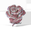 Alloy Rhinestone Rose Brooch Pin For Luxury Lapel Decoration view 2