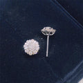 French Micro Paved Zircon Flower Stud Earrings For Women, Fresh Floral Fashion Ear Jewelry view 6