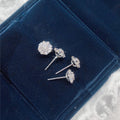 French Micro Paved Zircon Flower Stud Earrings For Women, Fresh Floral Fashion Ear Jewelry view 4