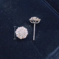 French Micro Paved Zircon Flower Stud Earrings For Women, Fresh Floral Fashion Ear Jewelry view 5
