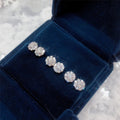 French Micro Paved Zircon Flower Stud Earrings For Women, Fresh Floral Fashion Ear Jewelry view 2