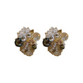 Vintage Copper Crystal Rhinestone Flower Geometric Stud Earrings For Women Korean OL Fashion Jewelry view 5