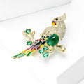 Copper Zircon Enamel Parrot Brooch Pin For Mens Suits view 2