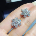Korean Japanese Style Christmas Snowflake Zircon Stud Earrings For Women, Sweet Student Ear Jewelry view 2