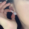 Korean Japanese Style Christmas Snowflake Zircon Stud Earrings For Women, Sweet Student Ear Jewelry view 4