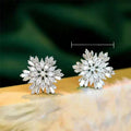Korean Japanese Style Christmas Snowflake Zircon Stud Earrings For Women, Sweet Student Ear Jewelry view 5